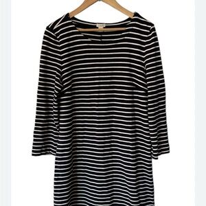 JCrew Striped Navy and‎ White Dress